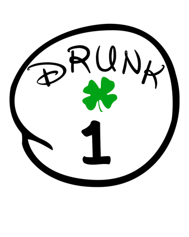 Drunk 1 2 3 4 5 Clover Personalized St Patrick's Day Coaster