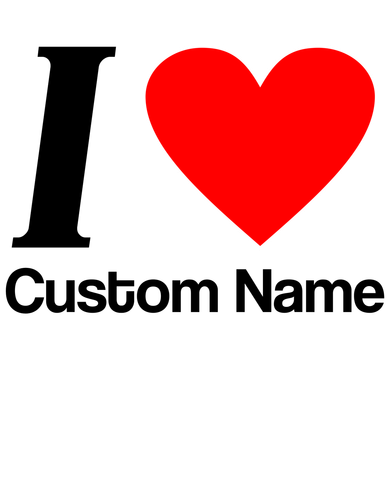 I Heart Custom Name Text Personalize Kids T-Shirt