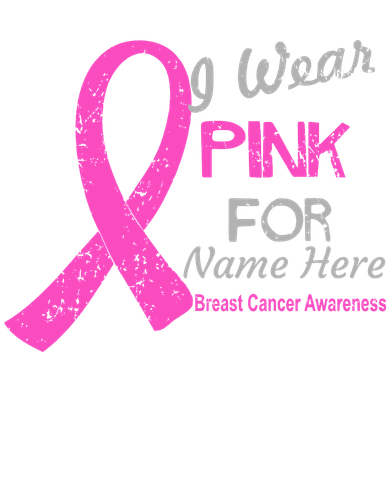 Personalize I Wear Pink For My Custom Breast Cancer Tote Bag