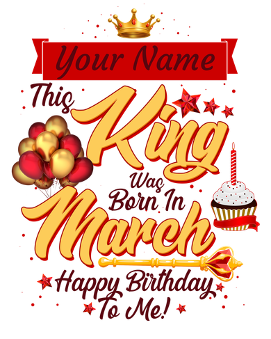 Personalized Custom Name This King Was Born In March Happy Birthday To Me Women's Sweatshirt