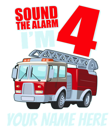 Personalized Custom Name Cute Funny Sound The Alarm I'm 4 Four Kids T-Shirt