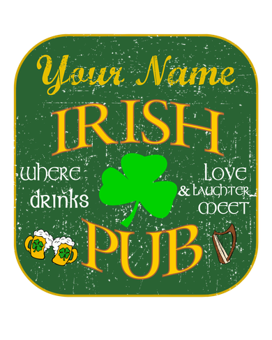 Personalize Irish Pub St Patricks Day Custom Coaster