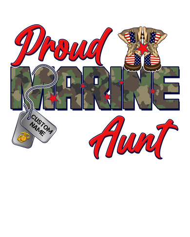 Proud Marine Aunt Personalize Dog Tags Toddler T-Shirt
