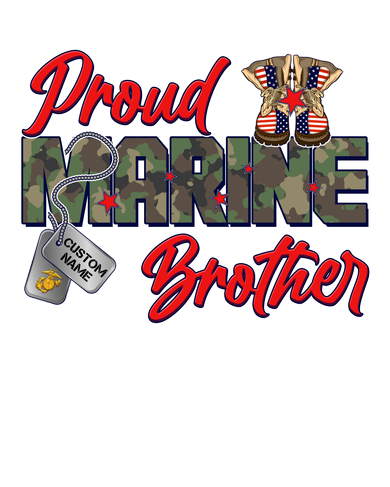 Proud Marine Brother Personalize Dog Tags Backpack