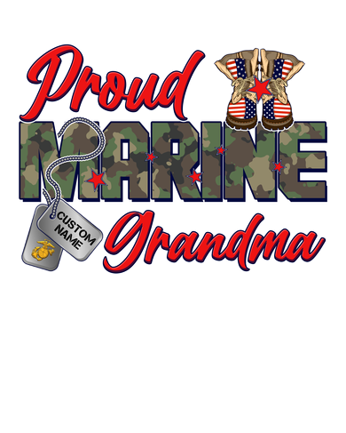 Proud Marine Grandma Personalize Dog Tags Polo