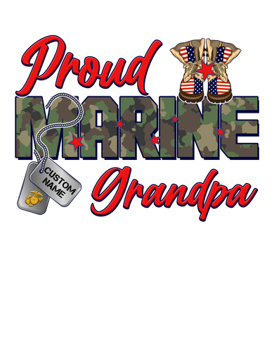 Proud Marine Grandpa Personalize Dog Tags Coffee Mug