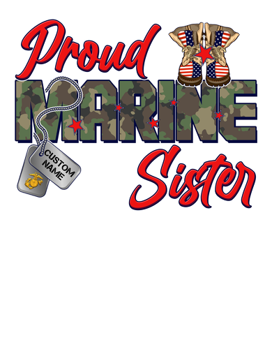 Proud Marine Sister Personalize Dog Tags Doddie Hoodie