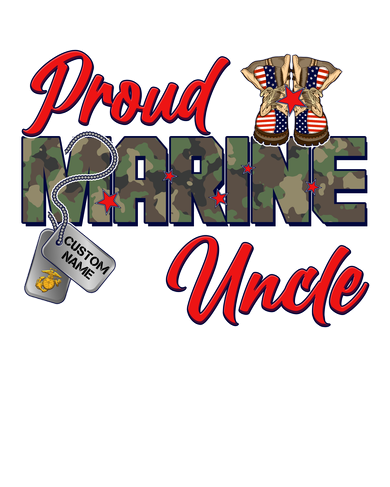 Proud Marine Uncle Personalize Dog Tags Doggie Tank