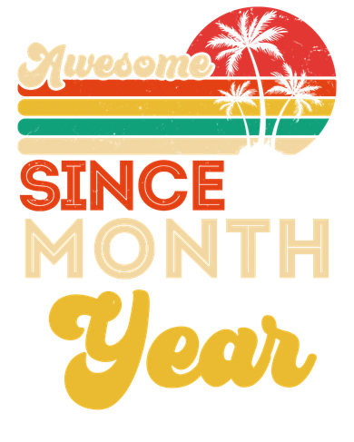 Vintage Awesome Since Customize Month And Year Birthday Polo
