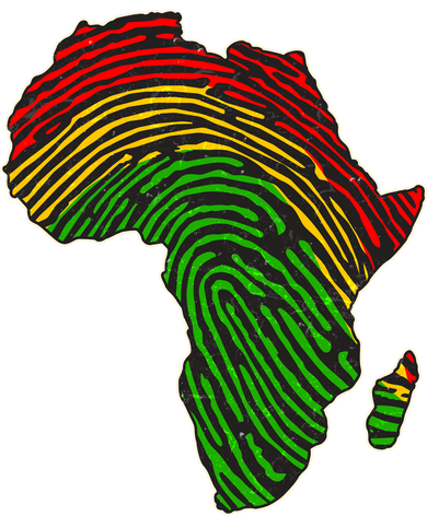African Flag Colors Fingerprint Women's Long Sleeve Shirt