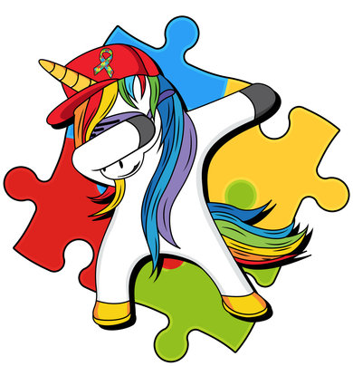 Dabbing Unicorn - Autism Awareness Ornament