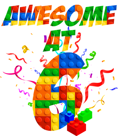 Awesome At 6 Cute Birthday Building Blocks  Women's Hoodie