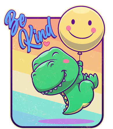 Be Kind Cute Happy TRex Dino Smiley Balloon Women's Sweatshirt