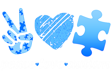 Blue Peace Love Autism  Ceramic Ornament