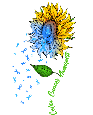 Colon Cancer Awareness Sunflower Support Polo
