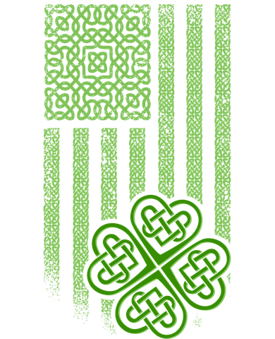 St Patrick's Day Celtic Shamrock US American Flag Mousepad