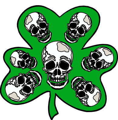 Irish Shamrock Clover Skulls Kids Hoodie