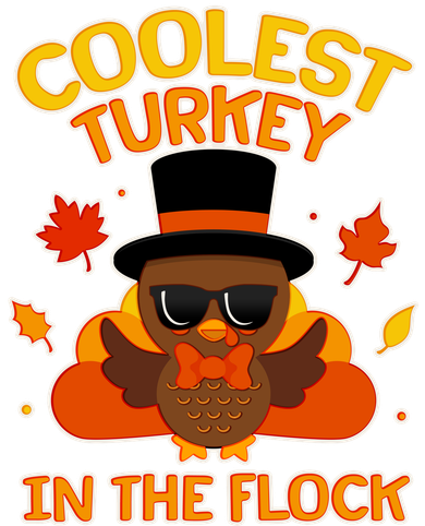 Thanksgiving Cute Coolest Turkey In The Flock Toddler Hoodie
