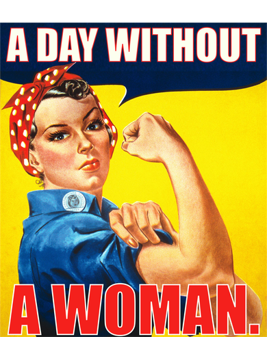A Day Without A Woman Rosie Riveter WWII Poster Women's Tank Top