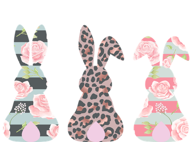 Cute Easter Bunnies Rose Stripe Leopard Patterns Kids Hoodie
