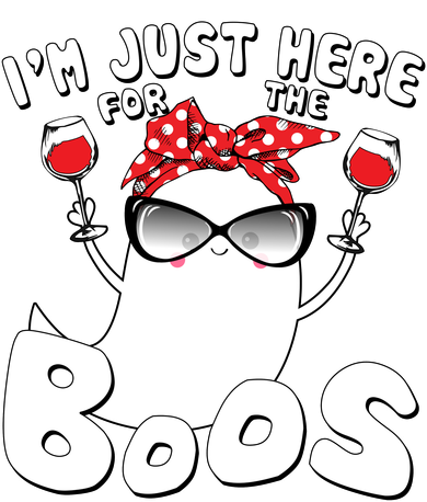 I'm Just Here For The Boos Wine Lover Women's Long Sleeve Shirt