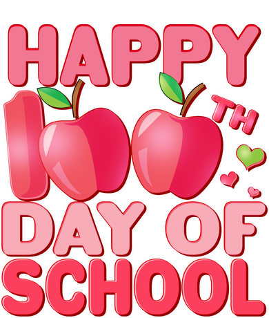 Happy 100th Day of School Cute Apples Polo