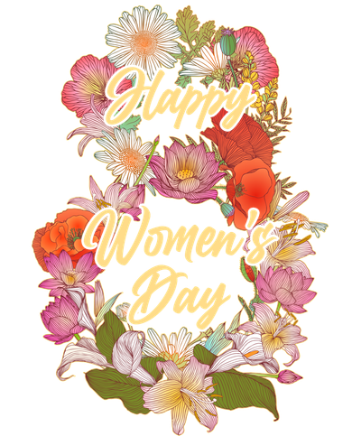 Happy Women's Day March 8 Flowers Golf Towel