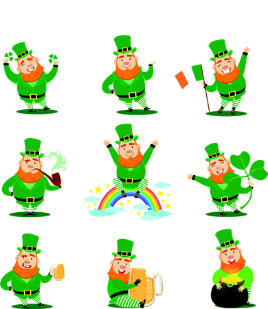 Funny St. Patrick's Day Shamrock Beer Leprechaun Emojis Coaster
