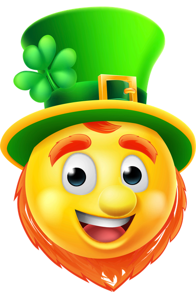 St. Patrick's Day Shamrock Leprechaun Emoji Smiley Coaster
