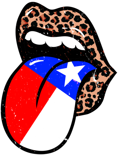 Leopard Print Lips with American Flag Kids Long Sleeve Shirt