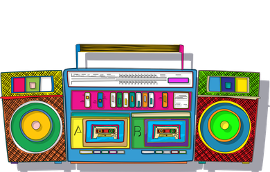 Old School Trippy Boombox Doddie Hoodie