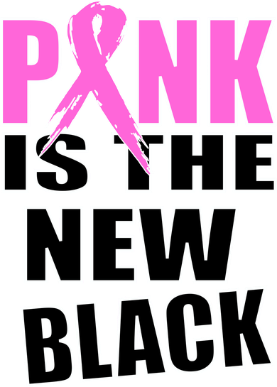 Pink Is The New Black Breast Cancer Ribbon Button