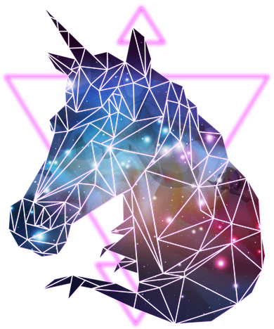 Retro Eighties Polygon Galaxy Unicorn Women's Tank Top