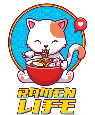 Cute Japanese Ramen Life Kitty Kids T-Shirt