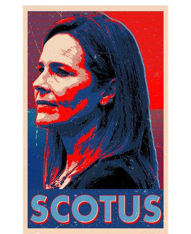 Vintage SCOTUS Amy Coney Barrett Poster Coaster