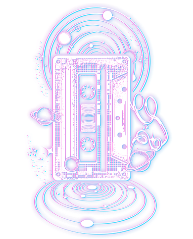 Galaxy Retro Space Cassette Tape Women's Hoodie