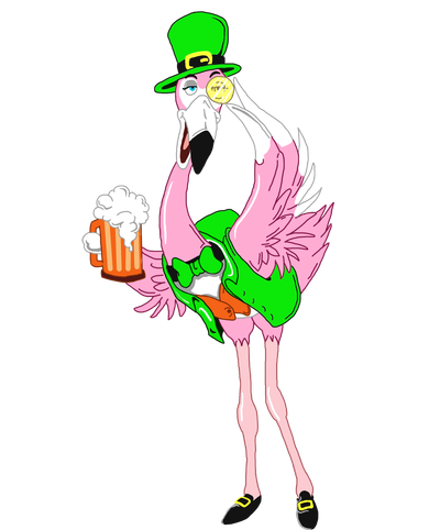 St. Patrick's Day Flamingo Ornament
