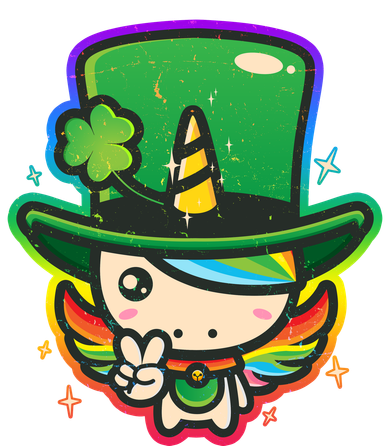 Cute St Patricks Leprechaun Rainbow Unicorn Mousepad