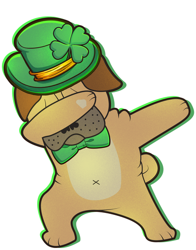 St. Patrick's Day Dabbing Pug Kids Sweatshirt