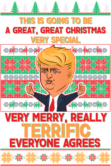 Funny Trump Very Merry Ugly Christmas Sweater Tote Bag