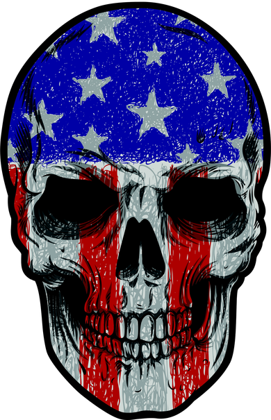 Vintage USA American Patriot Skull Tote Bag