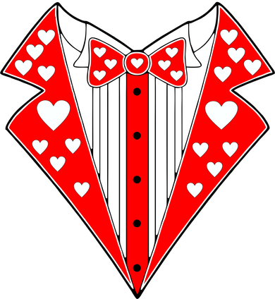 Valentine's Day Heart Tuxedo Toddler Long Sleeve