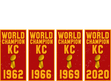 Kansas City Football World Champion Banners Ornament