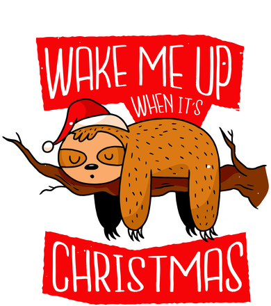 Wake Me Up When It's Christmas Funny Sloth Coaster