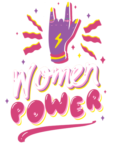 Women Power Rock Button