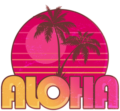 Retro Aloha Summer Fun Pink Logo Coaster