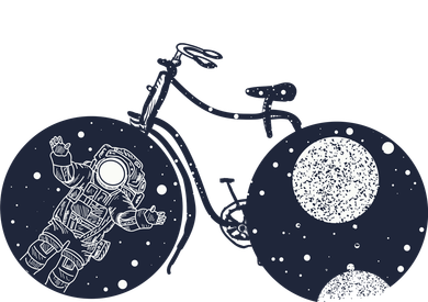 Retro Astronaut Space Bicycle Women's Sweatshirt