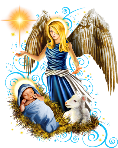 Angel With Baby Jesus Hat