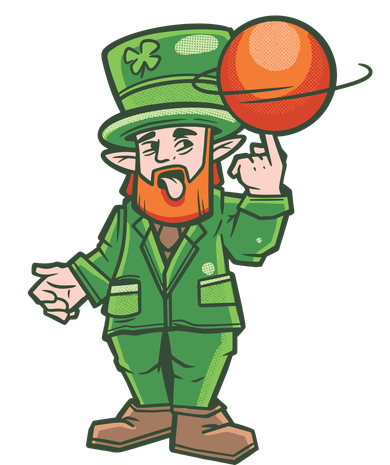 Basketball Leprechaun Button