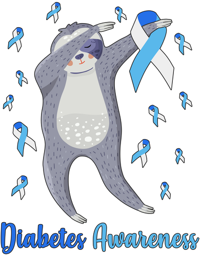 Diabetes Awareness Dabbing Sloth Kids T-Shirt